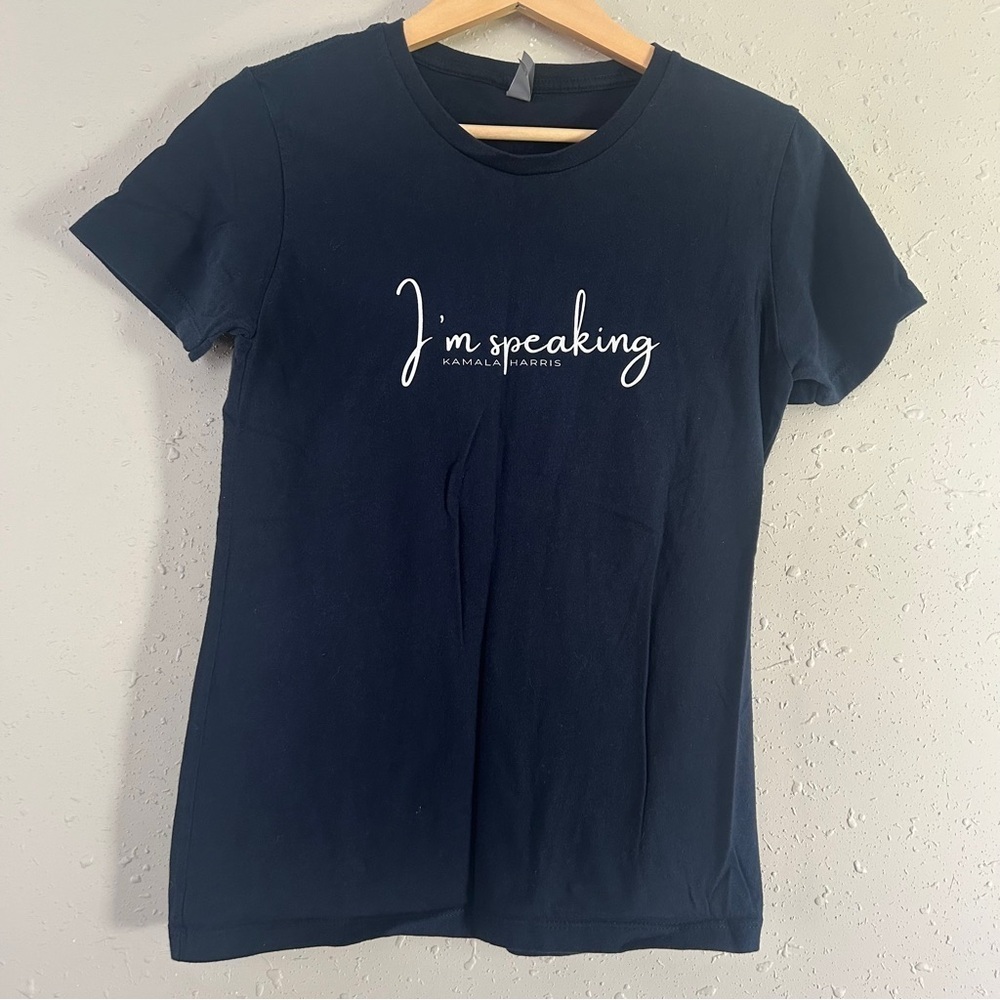 Next Level Apparel Navy T-Shirt Kamala Harris I’m Speaking Feminist Large Casual